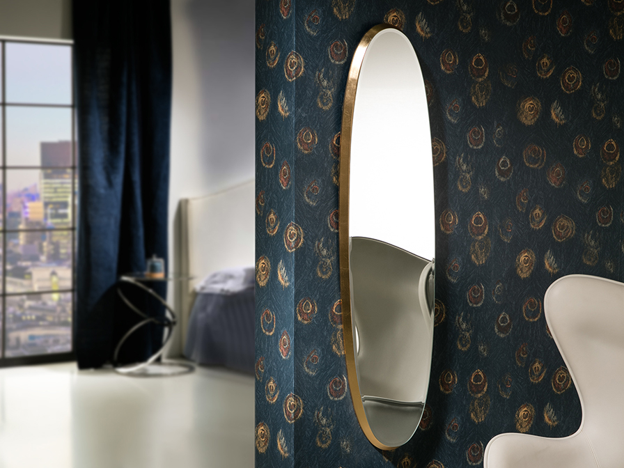 Schuller Decoration,mirrors and.. Mirrors with frame Aries 119481  ·ARIES· OVAL MIRROR,136x36 GOLD