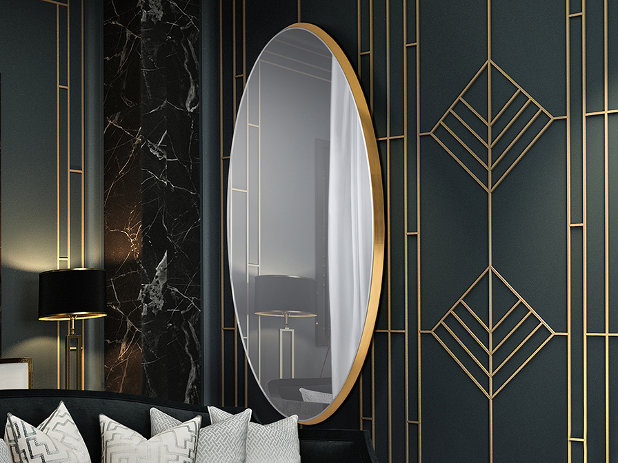 Schuller Furniture Mirrors with frame Aries 119573  ·ARIES· OVAL MIRROR, 80x170, GOLD