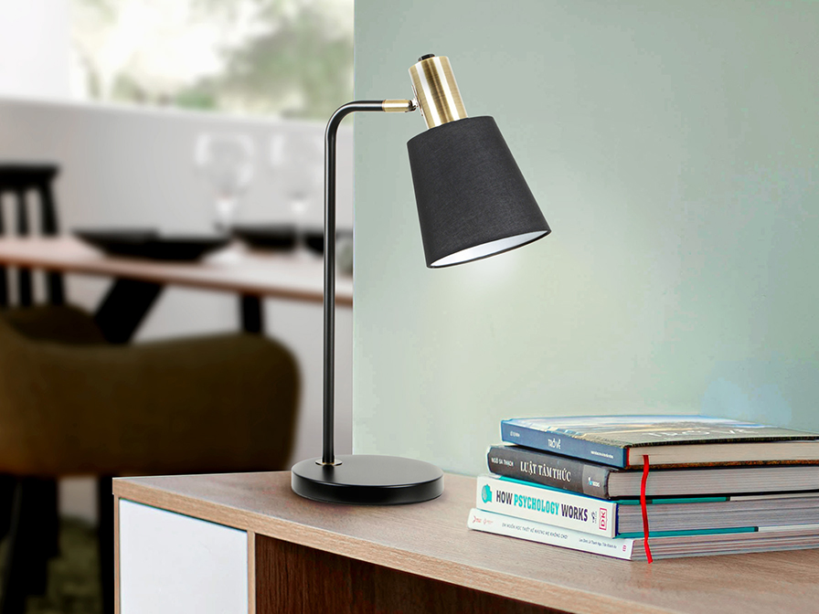 Schuller  Table lamps Gisela 12581  I3 - GISELA - TABLE LAMP 1L, BLACK-BRASS