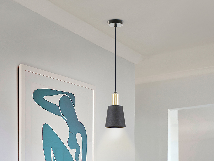 Schuller  1 Light Pendants Gisela 12607  I3 - GISELA - LAMP 1L  BLACK-BRASS