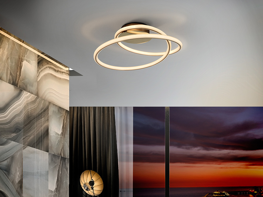 Schuller Lighting Flush Ceiling Lamps Tube 138505  ·TUBE· CEILING LAMP, GOLDEN