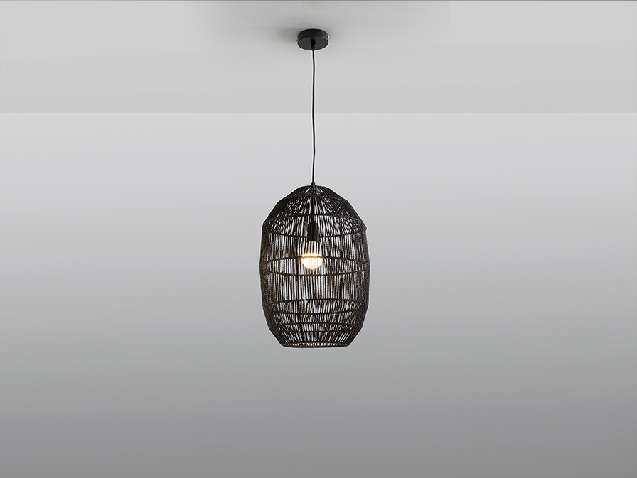 Schuller Lighting 1 Light Pendants Tizne 139122  TIZNE - CORDED PAPER LAMP 3D