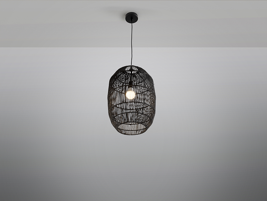 Schuller Lighting 1 Light Pendants Tizne 139122  TIZNE - CORDED PAPER LAMP 3D