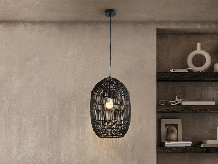 Schuller Lighting 1 Light Pendants Tizne 139122  TIZNE - CORDED PAPER LAMP 3D