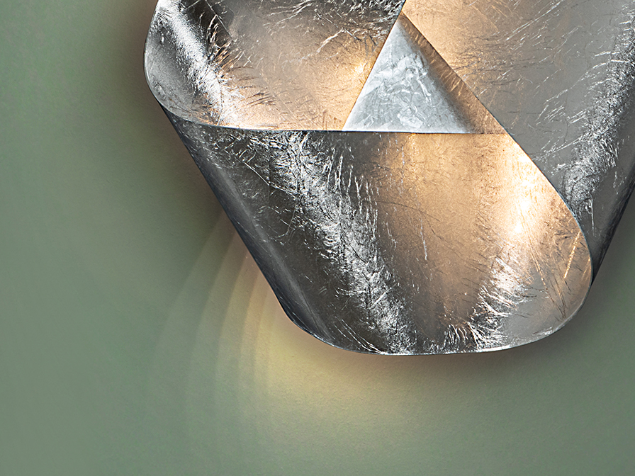 Schuller Ligthing   154086  ·TRIADA· WALL LAMP, SILVER LEAF