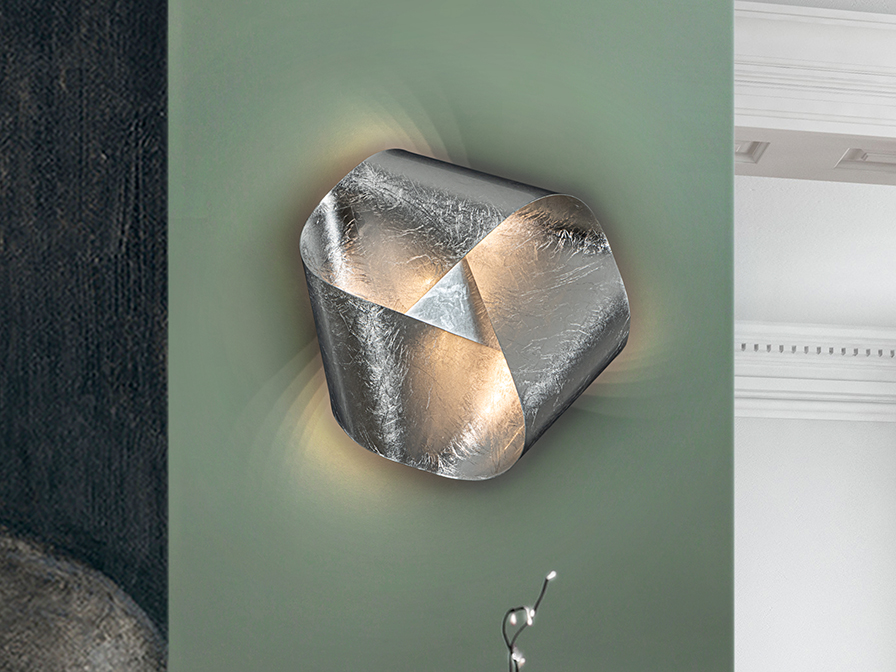 Schuller Ligthing   154086  ·TRIADA· WALL LAMP, SILVER LEAF