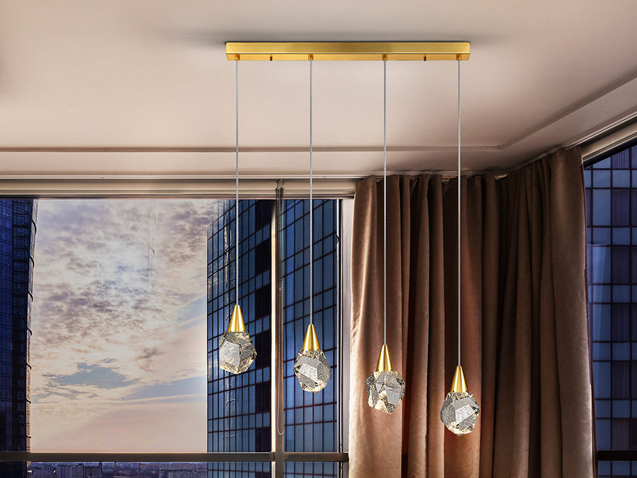 Schuller Lighting Pendants Aquaria 157155  ·AQUARIA· LAMP 4L, MATT GOLD