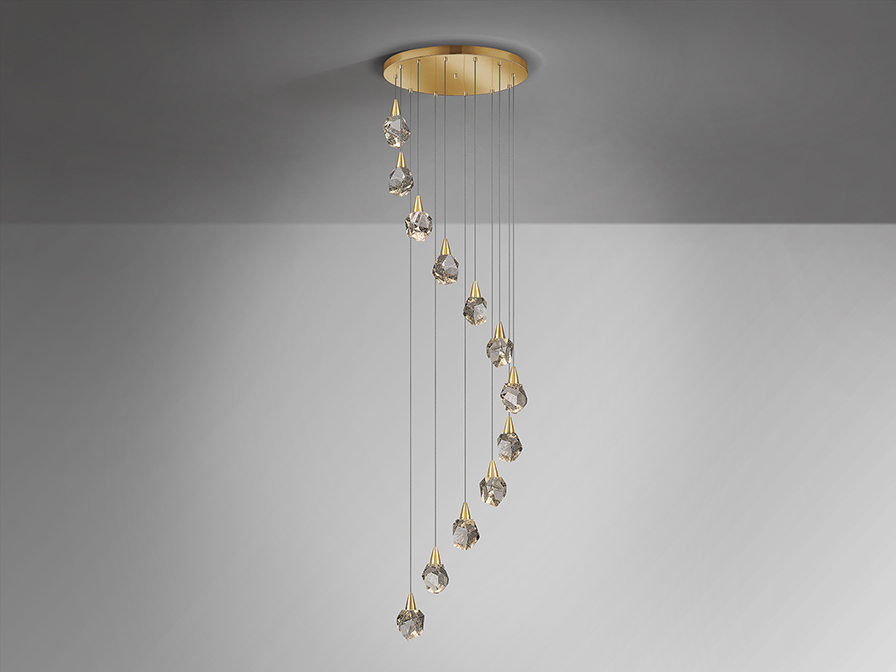 Schuller Lighting Pendants Aquaria 157322  ·AQUARIA· LAMP 12L, MATT GOLD