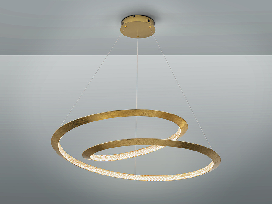 Schuller Lighting Pendants Eternity 165839D  ETERNITY - LAMP GOLD LEAVES Ø97 DIMMABLE