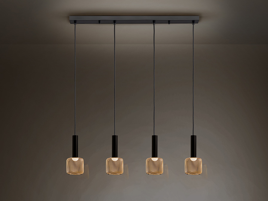 Schuller Lighting Pendants Sincro 175395  ·SINCRO· LAMP 4L., BLACK/GOLD