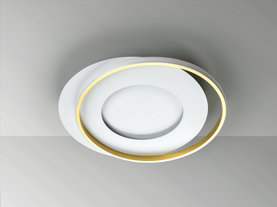 Schuller Lighting Flush Ceiling Lamps Limbos 245135  ·LIMBOS· CEILING LAMP, WHITE/GOLD