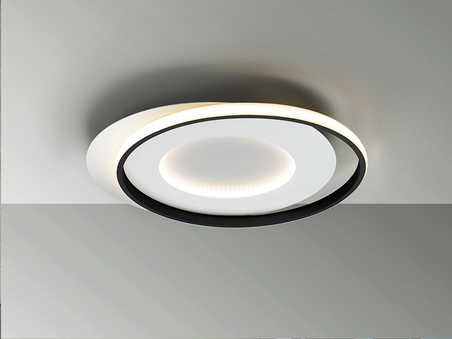 Schuller Lighting Flush Ceiling Lamps Limbos 245142  ·LIMBOS· CEILING LAMP, WHITE/BLACK