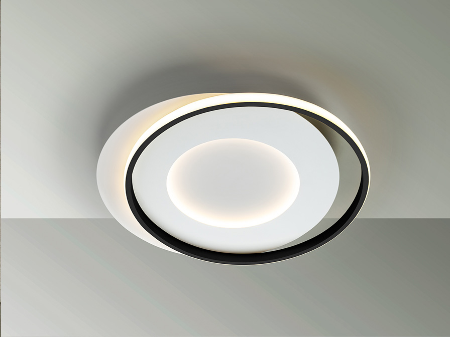 Schuller Lighting Flush Ceiling Lamps Limbos 245142  ·LIMBOS· CEILING LAMP, WHITE/BLACK
