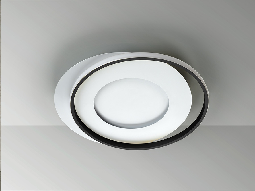 Schuller Lighting Flush Ceiling Lamps Limbos 245142  ·LIMBOS· CEILING LAMP, WHITE/BLACK