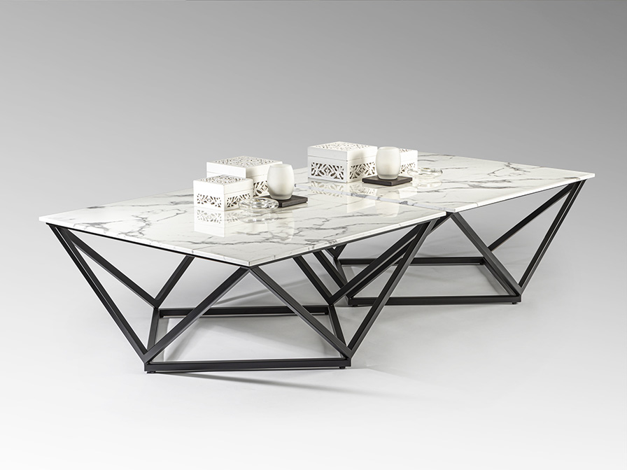 Schuller Furniture and decoration Side tables Luma 246729  ·LUMA· COFFEE TABLE BLACK/MARBLE