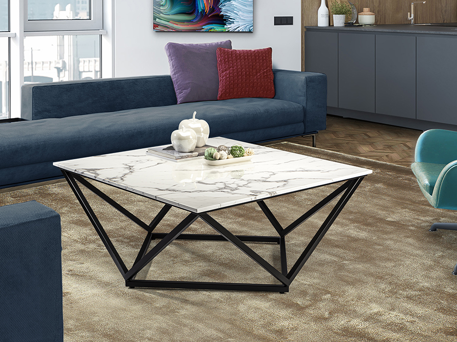 Schuller Furniture and decoration Side tables Luma 246729  ·LUMA· COFFEE TABLE BLACK/MARBLE