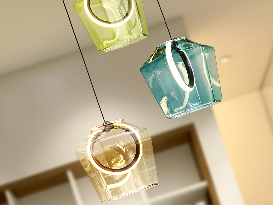 Schuller  Pendants Ingrid 279413  INGRID - LAMP 3L COLOURS