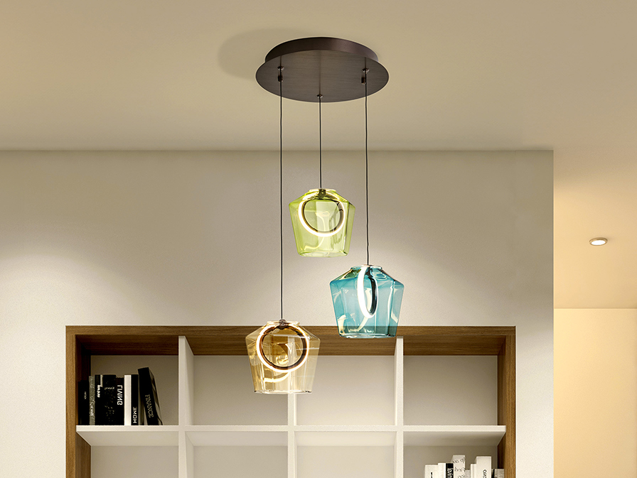 Schuller  Pendants Ingrid 279413  INGRID - LAMP 3L COLOURS