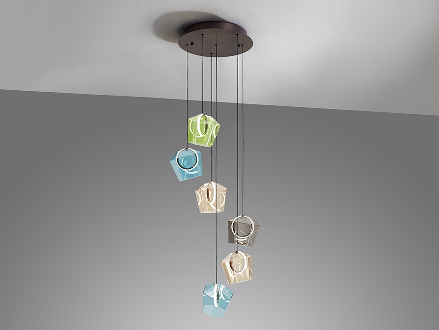 Schuller  Pendants Ingrid 279734  INGRID - LAMP 6L COLOURS