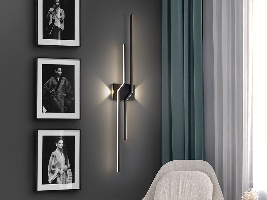 Schuller  Wall lamps ZigZag 291583  ZIGZAG - BLACK WALL LAMP 4L