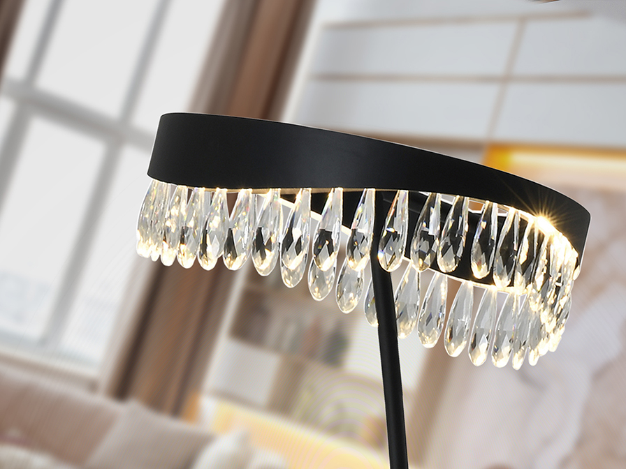 Schuller  Floor lamps Selene 294867  ·SELENE· FLOOR LAMP, BLACK-CRYSTAL