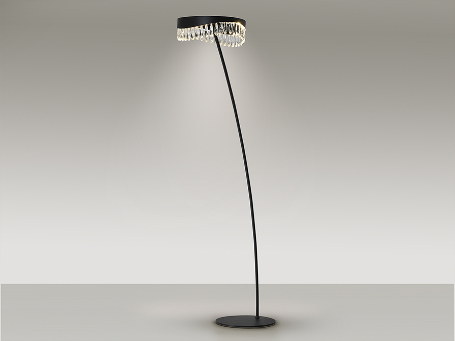 Schuller  Floor lamps Selene 294867  ·SELENE· FLOOR LAMP, BLACK-CRYSTAL