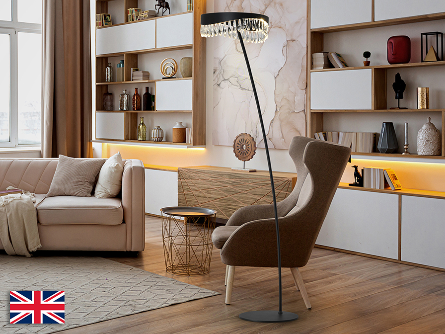 Schuller  Floor lamps Selene 294867UK  SELENE- FLOOR LAMP BLACK-GLASS UK