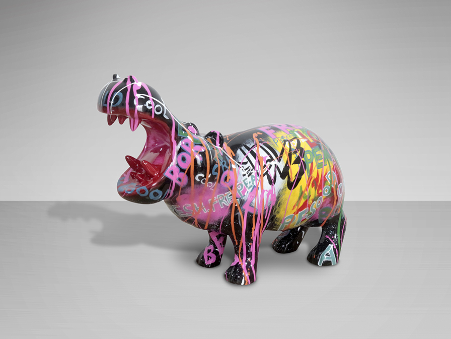 Schuller Decoration,mirrors and.. Decorative figures Hippo 299329  HIPPO - FIGURE. GRAFFITI DECO