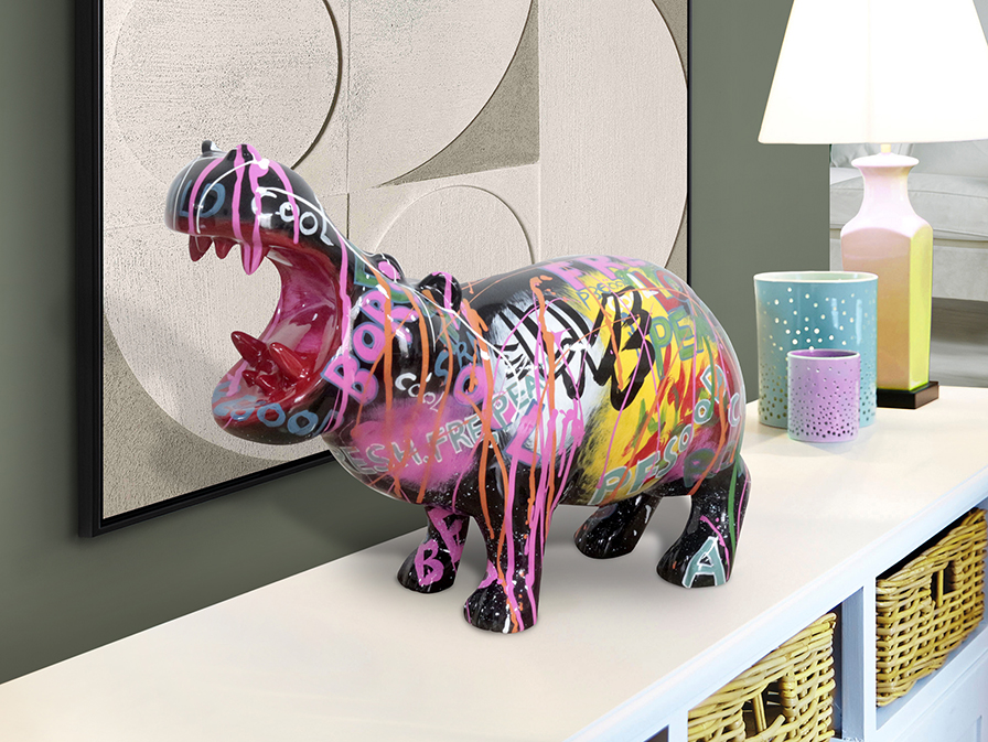 Schuller Decoration,mirrors and.. Decorative figures Hippo 299329  HIPPO - FIGURE. GRAFFITI DECO