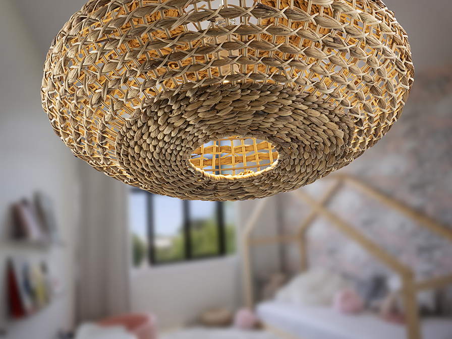 Schuller Lighting 1 Light Pendants Nana 306278  NANA - RATTAN LAMP 1L D60