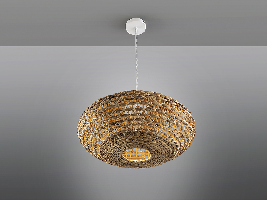 Schuller Lighting 1 Light Pendants Nana 306278  NANA - RATTAN LAMP 1L D60