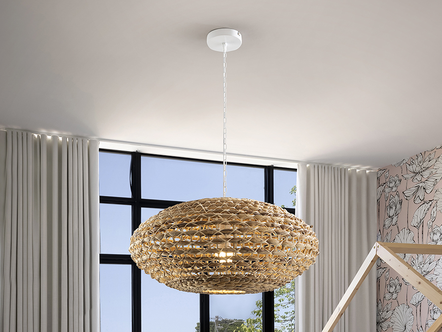 Schuller Lighting 1 Light Pendants Nana 306278  NANA - RATTAN LAMP 1L D60