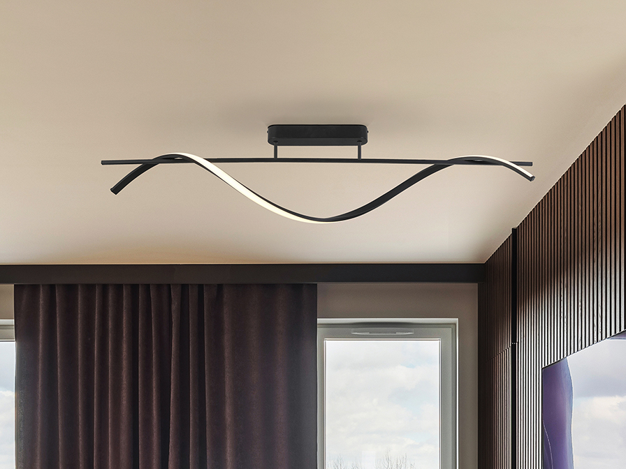 Schuller  Flush Ceiling Lamps Boa 307642  BOA - BLACK CEILING LAMP