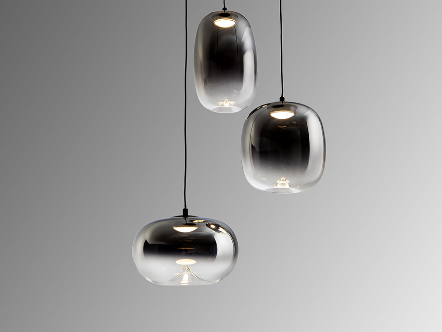 Schuller  Pendants Onice 314213  ONICE - LAMP 3L BLACK-SMOKE D30