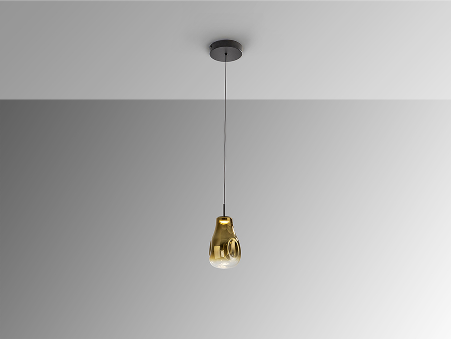 Schuller  1 Light Pendants Aledis 314572  ALEDIS - LAMP 1L BLACK-GOLDEN