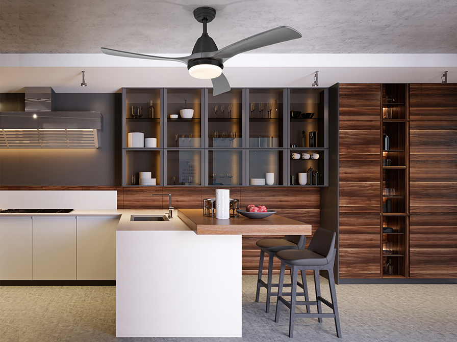 Schuller Ligthing Ceiling fans Ø 132 cm Aspas 316538D  ·ASPAS· FAN, BLACK/GREY, DIMMABLE