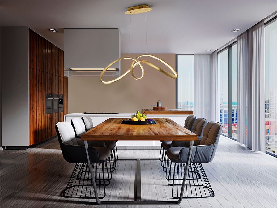 Schuller Lighting Pendants Lia 328326  ·LIA· LAMP, GOLD LEAF