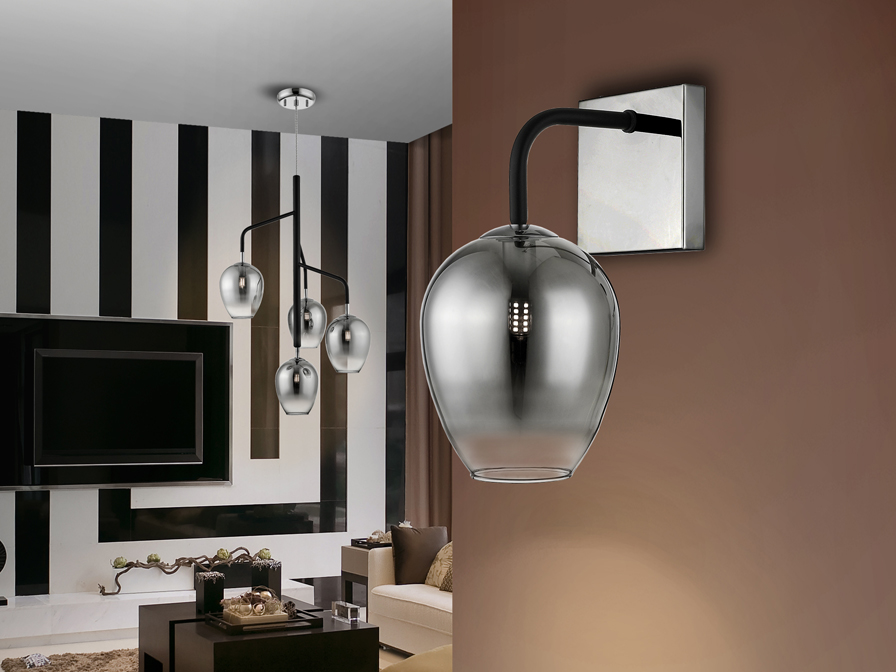 Schuller    345462  ·IZAR· WALL LAMP 1L, BLACK/CHROME