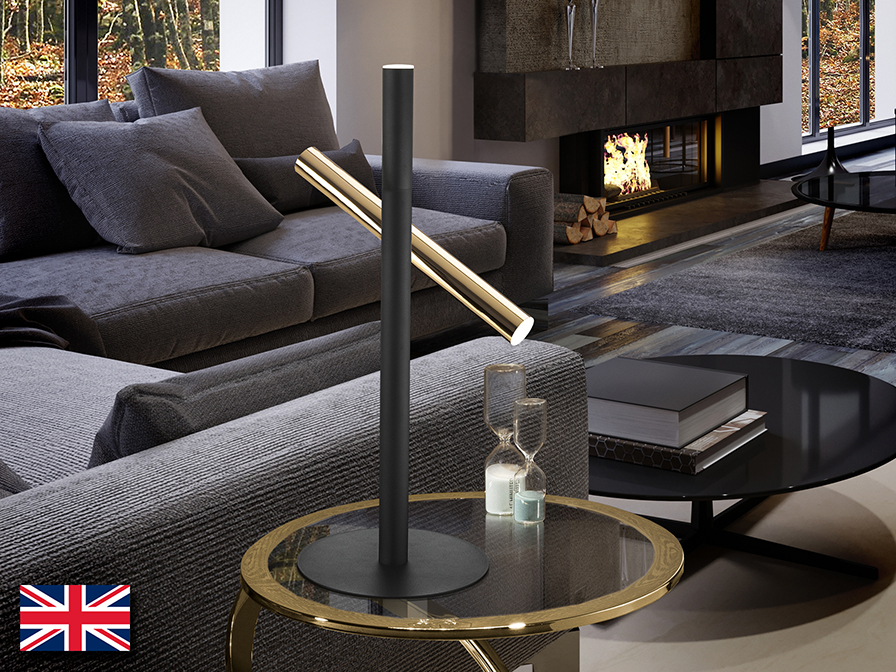 Schuller Ligthing Table lamps Varas 373579UK  ·VARAS· TABLE LAMP, GOLD/BLACK 2L.