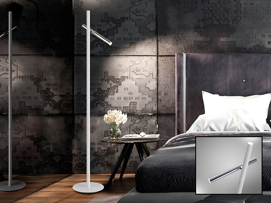 Schuller Ligthing Floor lamps Varas 373629  ·VARAS· FLOOR LAMP, CHROME/WHITE 2L.