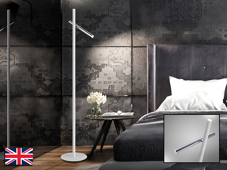 Schuller Ligthing Floor lamps Varas 373629UK  ·VARAS· FLOOR LAMP, CHROME/WHITE 2L.