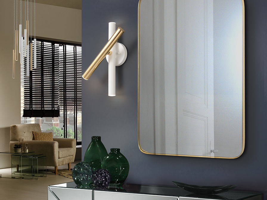 Schuller Lighting Wall lamps Varas 373869  ·VARAS· WALL LAMP GOLD/WHITE 3L.