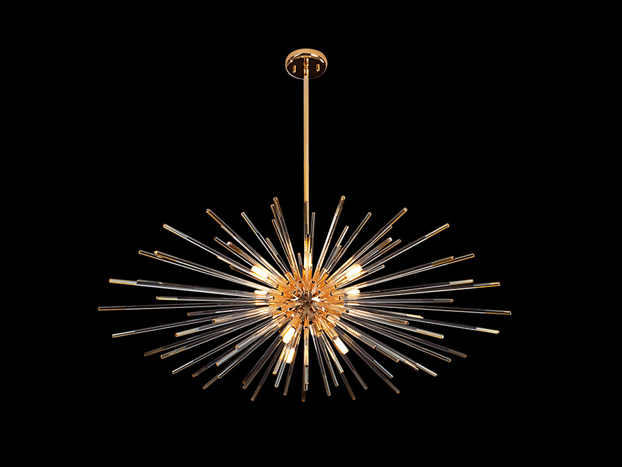 Schuller Lighting Pendants Evasion 381635  ·EVASION· LAMP, 9L., GOLD