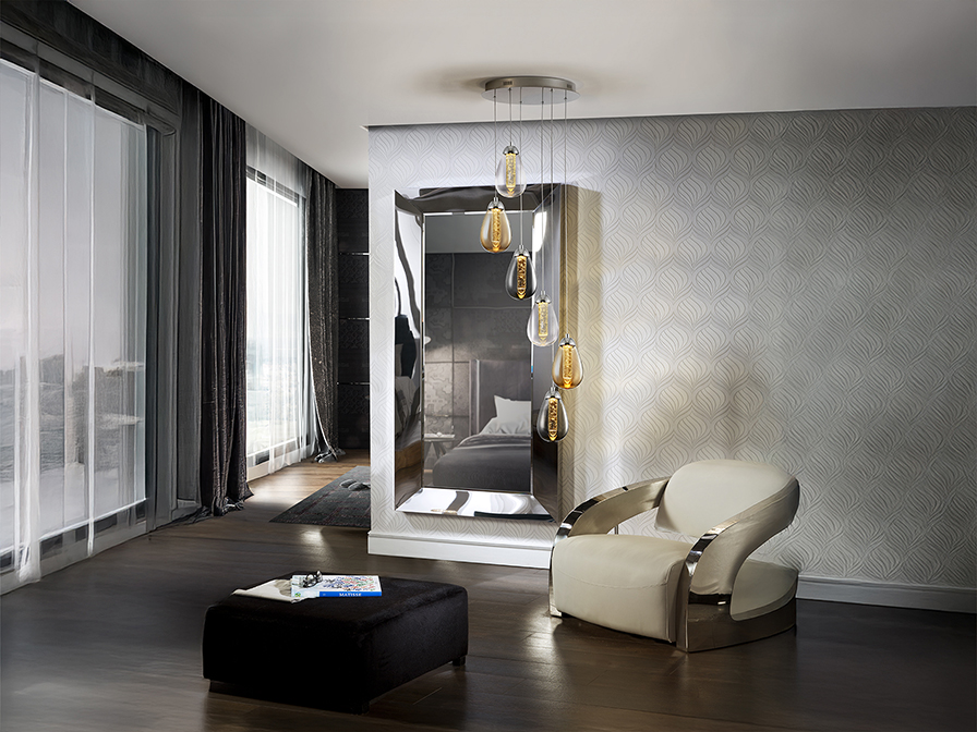 Schuller Lighting Pendants Taccia 394834  ·TACCIA· LAMP 6L,CHROME/COLOUR