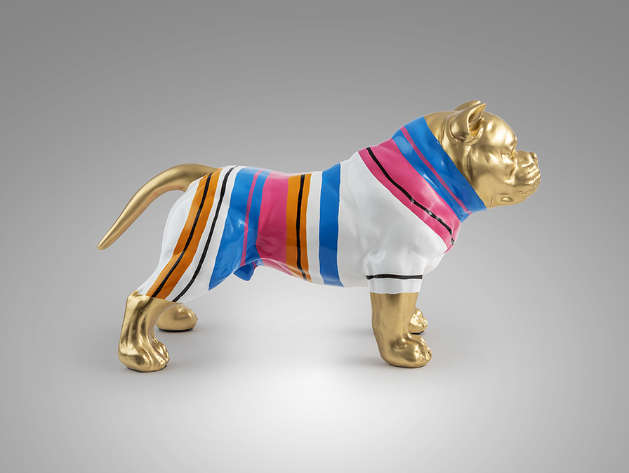 Schuller  Decorative figures Taison 396637  TAISON - MEDIUM PITBULL - GOLDEN-STRIPES