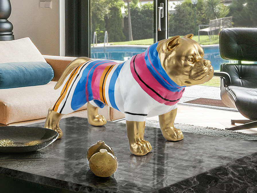 Schuller  Decorative figures Taison 396637  TAISON - MEDIUM PITBULL - GOLDEN-STRIPES