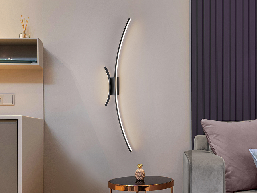 Schuller  Wall lamps Curves 402767  CURVES - BLACK WALL LAMP 2L