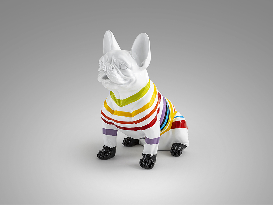 Schuller  Decorative figures Frenchi 408374  FRENCHI - WHITE FRENCH BULL - STRIPES