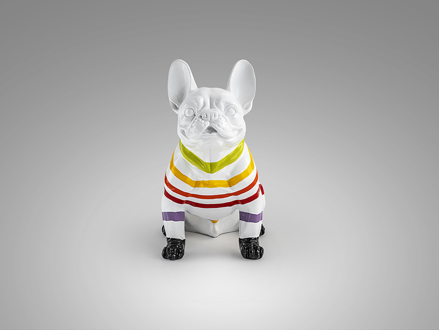 Schuller  Decorative figures Frenchi 408374  FRENCHI - WHITE FRENCH BULL - STRIPES