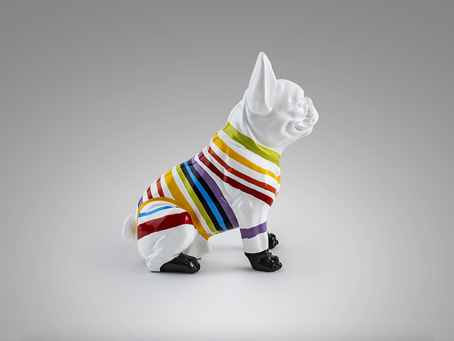 Schuller  Decorative figures Frenchi 408374  FRENCHI - WHITE FRENCH BULL - STRIPES